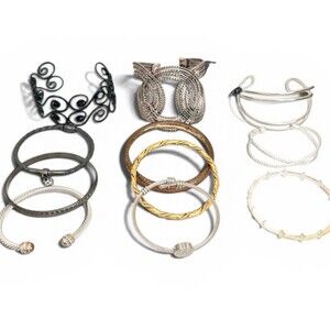 Lot of 11 Fashion Bracelets Bangle Cuff Twisted Wire Paparazzi Anne Klein